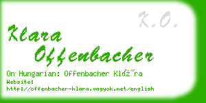 klara offenbacher business card